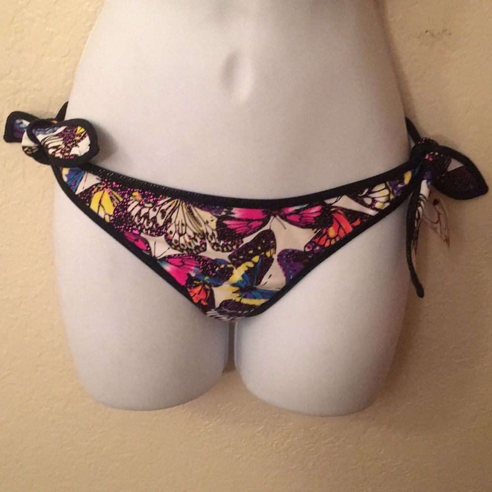 Op Bikini bottom butterflies with metallic pink